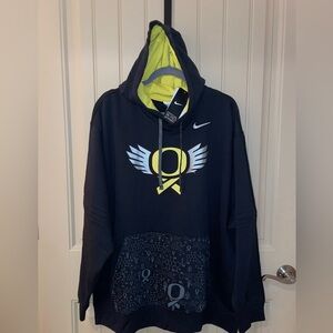 NWT Men’s Nike Oregon Ducks Cancer Awareness Hoodie XXL Black Sweatshirt
